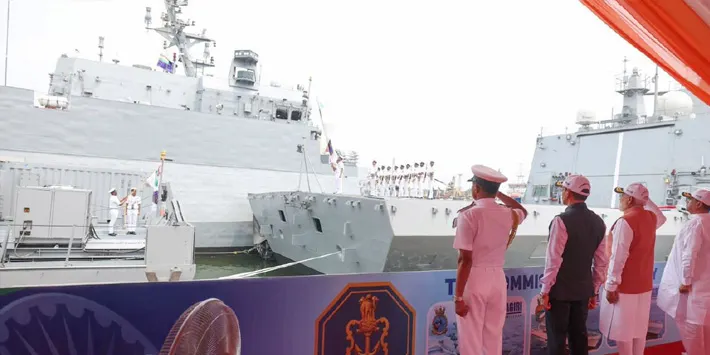 PM Modi Commissions Three Indigenous Naval Warships