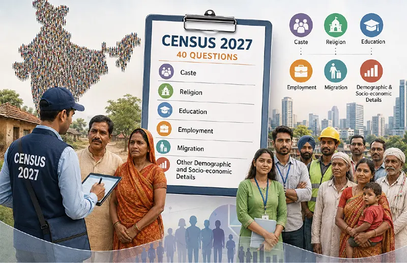 Census 2027: Centre Notifies 40 Questions Including Caste Details